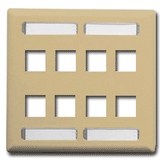 ICC IC107SD8 Double Gang Faceplate with Station ID-8 Port